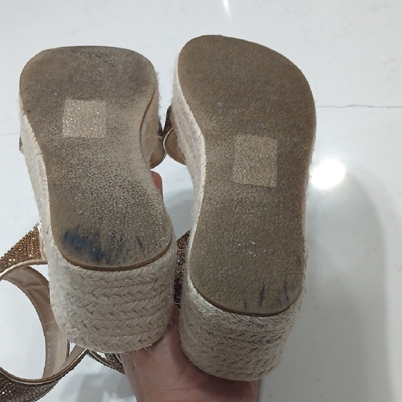 Berness Women's Platform Sandals with Glittering Straps Sz 10 Pre-owned - Picture 5 of 5